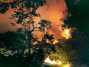 Supporting image for story: Fifty firefighters tackle huge blaze at Grinshill Wood
