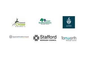 the six councils' logos in southern and mid staffordshire