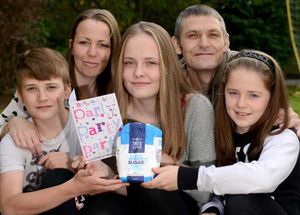 Jess with mum Nicola dad Phil Woodcock, brother and sister Joey Woodcock 14 and Jade Woodcock 12