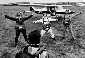 PICTURE FROM THE PAST: Getting ready to jump at Halfpenny Green Airport in Bobbington, in a picture that is dated August 11, 1975. The caption pasted on the back reads: ‘A new skydiving club has been formed at Halfpenny Green Airfield, following the closure of the former South Staff club.