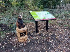Supporting image for story: Police in Telford on the hunt for country park's missing badger statue