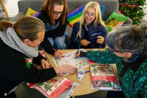 Vicki, Sarah, Sophia and Amy try out one of the kits