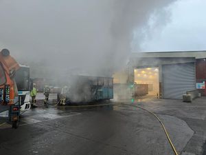 Fire crews tackle the incident. Picture: Bridgnorth Fire Station
