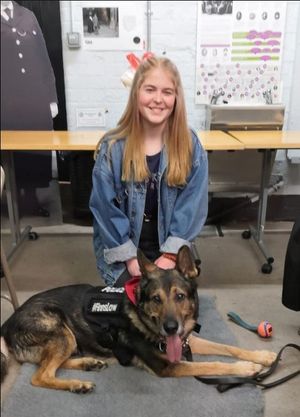 Chloe Thomas with police dog Finn