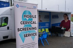 The mobile cervical screening unit in situ. PIC: NHS Birmingham and Solihull