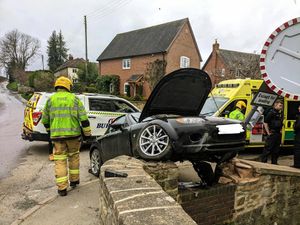 Supporting image for story: Fire crew dispatched after car crashes into wall