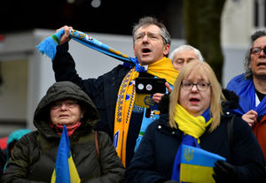 The Ukrainian National Anthem was sung passionately by those in attendance