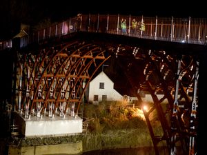 Supporting image for story: Crowds and BBC One Show gather to mark end of work on Iron Bridge