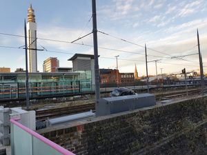 Supporting image for story: Police investigating how taxi became stuck on tram tracks