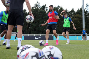 Okay Yokuslu and Zac Ashworth in training (Photo by Adam Fradgley/West Bromwich Albion FC via Getty Images).