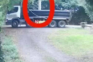 Footage released by Warwickshire Rural Crime Team shows the moment a lorry drive smashed 5ft-tall William Gladstone memorial cross in Lea Marston, Warwickshire, in August 2024. 