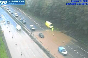 The M54 at junction 6, captured by Highways Agency CCTV 