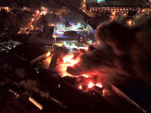 Supporting image for story: WATCH: Drone captures carnage of blaze at Wolverhampton factory site