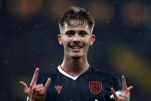 Isaac Price celebrates after his fine opener - but it was as good as it got for Albion. (Photo by Adam Fradgley/West Bromwich Albion FC via Getty Images)