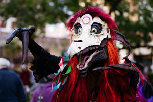 One of the costumed attendees at the Shrewsbury Steam Punk Spooky Spectacular.