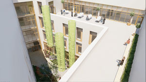 An artist's impression of sky gardens on the fourth floor of the new healthcare facilities at Royal Shrewsbury Hospital.