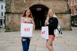 Katie Harrison and Madeleine Hughes hit the shops in Shrewsbury