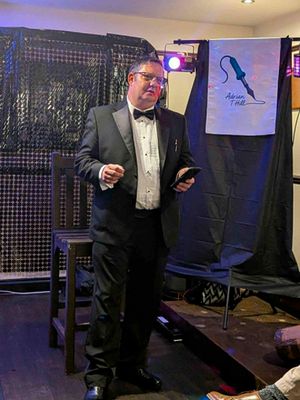 Adrian Hill on stage