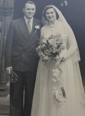 June and George on their wedding day