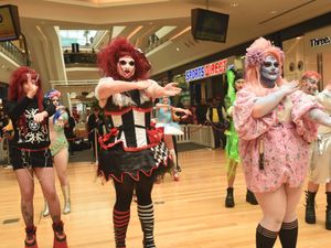 Supporting image for story: Drag queens take over Birmingham Bullring for Red Nose Day event