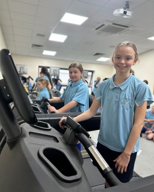 Chase Terrace Academy students using the equipment donated by Pulse Fitness.