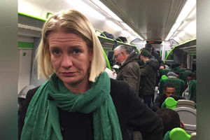 MP Amanda Milling who found out how packed trains on the Chase line can be