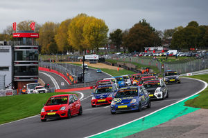 Dillon Davis, left, leads the way in his red Fiesta in action last season.