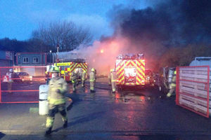 Fire crews at the scene. Photo:@DPPNPTWelshpool