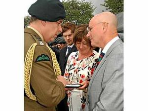 Supporting image for story: Grieving father given medal in honour of his Shropshire-based son who died in Afghanistan