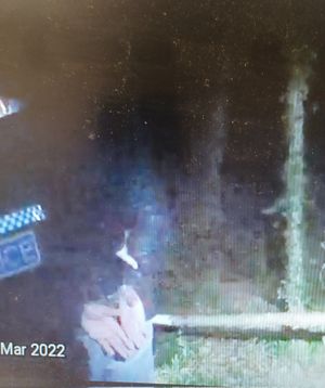 A suspect in cuffs. Picture: @OPUWorcs