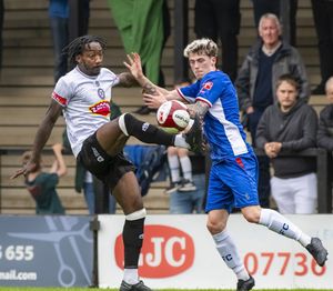 Hednesford Town v Chasetown match action (pic Jim Wall)