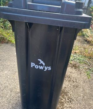 A black residual waste bin in Powys. Picture by Elgan Hearn LDRS