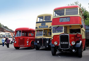 Classic buses on display at Bewdley.