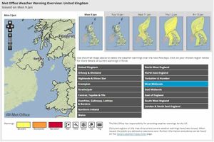 The Met Office has put out a Yellow weather warning for the end of the week