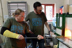 Former Royal Engineer Sarah Barnbrook from Stourbridge with demonstrator and former US Army combat engineer Michael Daley