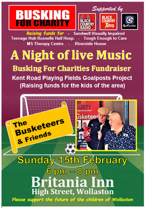 A fundraising concert to top-up the goal post appeal is due to take place on Sunday 15 Feb 6-8pm