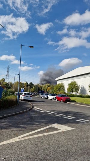 Smoke from the fire rising above Wednesbury. Photo: Dave Jones