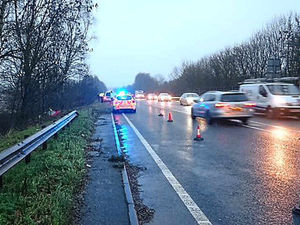 Supporting image for story: Delays as Oswestry A5 crash driver cut free – and bird hits car in separate incident