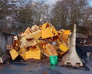Grit bins piled high at a Dudley Council depot. Picture Dudley Labour free for LDRS use