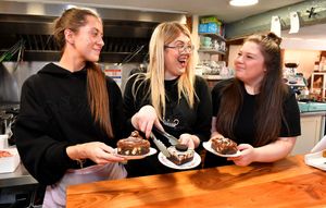 Grace (centre) pictured with Olivia Painter and Amy Vaughan