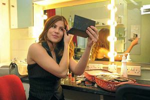 Lucy Evans in her dressing room