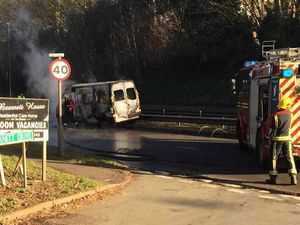 Supporting image for story: Ambulance destroyed and traffic delayed in A449 engine fire