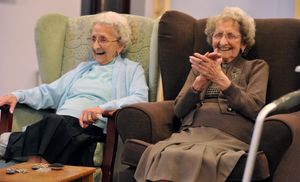 Doris and Lil enjoying a performance from the Fizzogs back in 2019