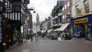 A reminder of the days of old when traffic was allowed to travel up Pride Hill