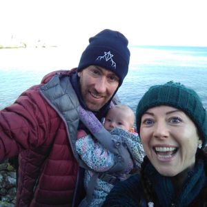 With wife Katrina and daughter Daisy-Belle