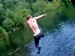 Supporting image for story: Council plea after thrillseeker posts his lake leap footage on YouTube