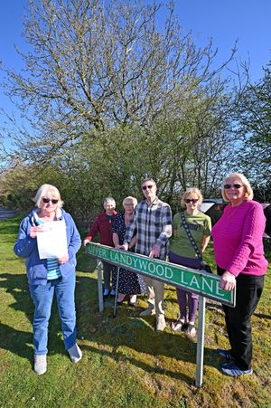 Residents are angry about a fresh application for 130 houses on fields in Landywood Lane, Cheslyn Hay.  Pictured is Pam Gregory with residents.