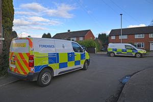 Forensic vans in Stonnall on Tuesday