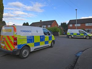 Forensic vans in Stonnall on Tuesday