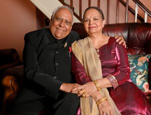 Councillor Mehmi and his wife, Sheela Rani Mehmi, who he said is 'over the moon' at the news 